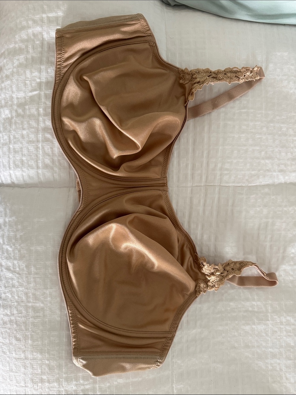 Dominique Satin Underwire Bra in Bronze-Tan